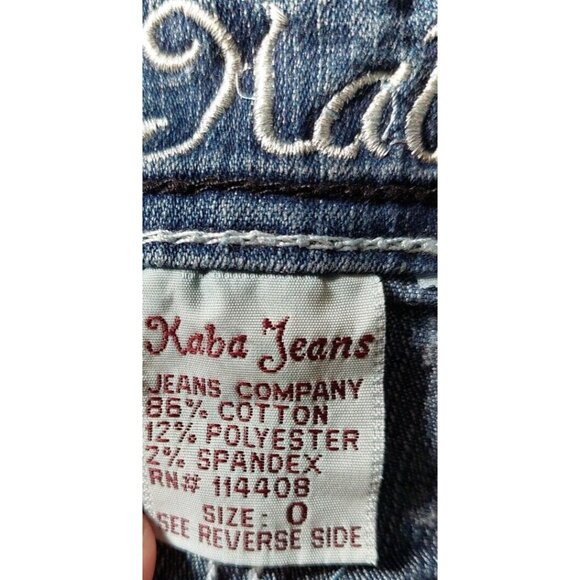 Kaba Embellished Jean Denim Shorts Distressed Booty Size 0 - Picture 6 of 6